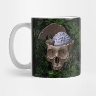 Use your brain-Skull on the grass-Humor Mug